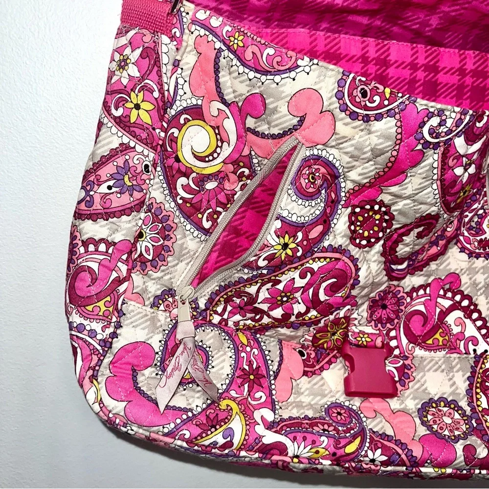 Vera Bradley Purple,Pink and Gray Messenger Bag Crossbody Fall 2012 EUC